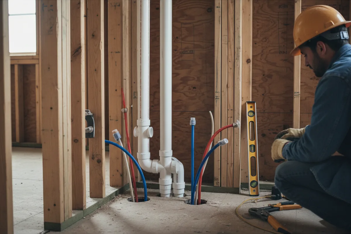 Drain and supply rough-in during Drain Cleaning in Willsboro